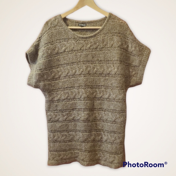 Short sleeve sparkle sweater tunic Med Express - Picture 1 of 7